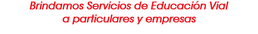 Brindamos Servicios de Educación Vial
a particulares y empresas
